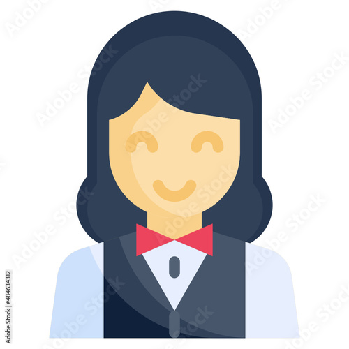 CROUPIER flat icon,linear,outline,graphic,illustration