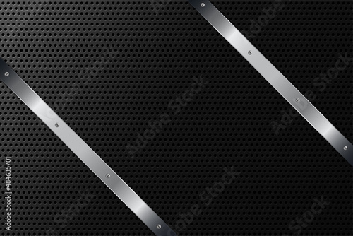 Abstract dark background with metal steel. Steel polygon pattern vector illustration.
