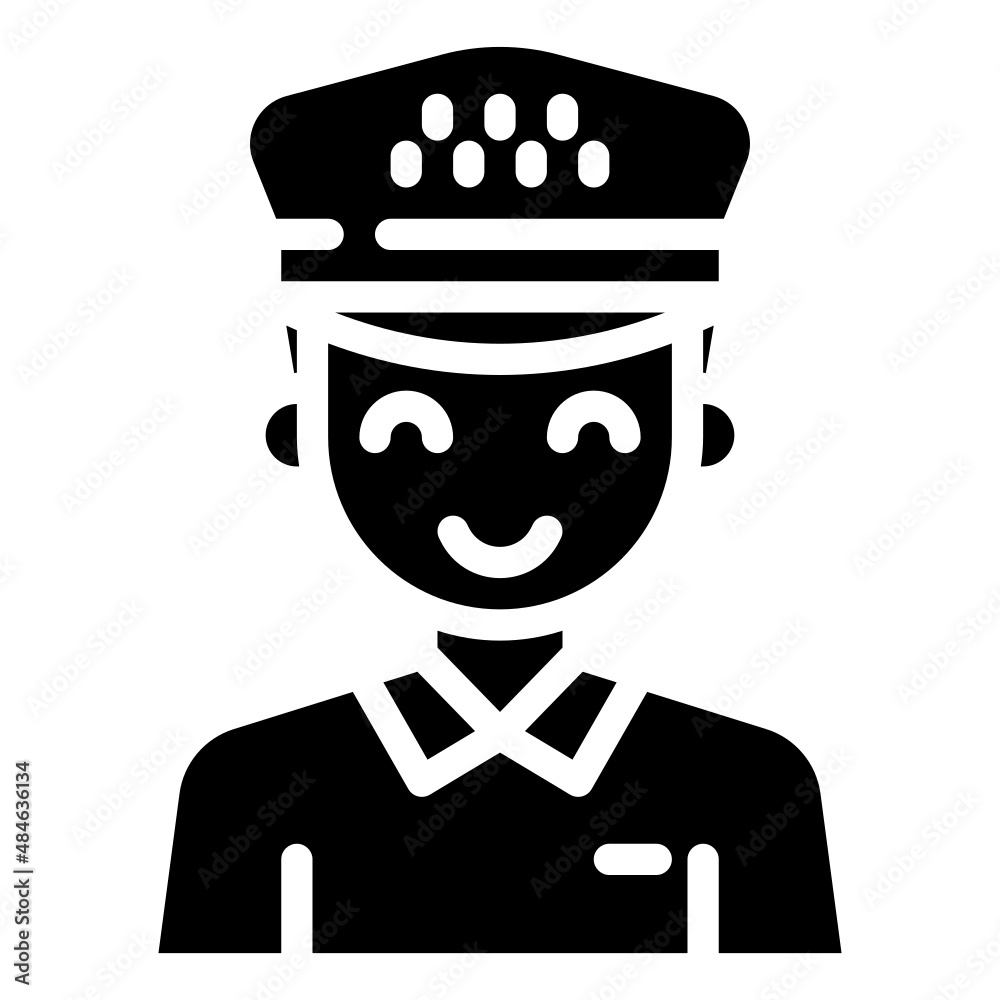 TAXI DRIVER glyph icon,linear,outline,graphic,illustration