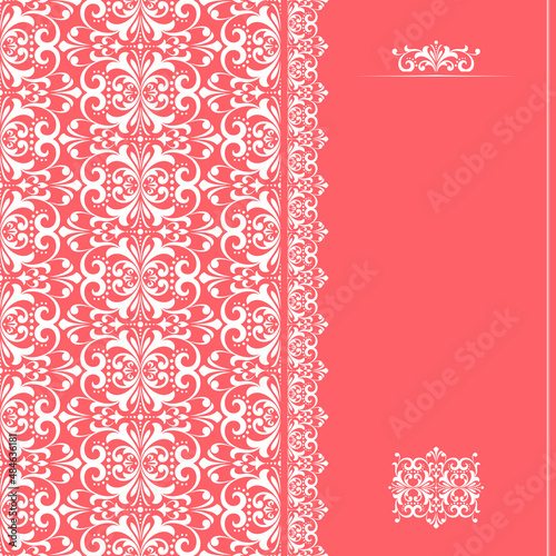 Abstract floral pattern. Vector pink and white seamless background. Perfect for invitations or announcements.