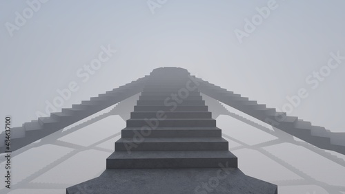 Architecture background geometric design stairs 3d rendering © Annuitti