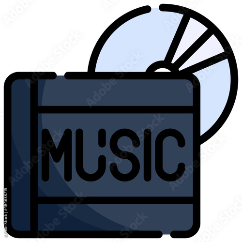 CD PLAYER filled outline icon,linear,outline,graphic,illustration