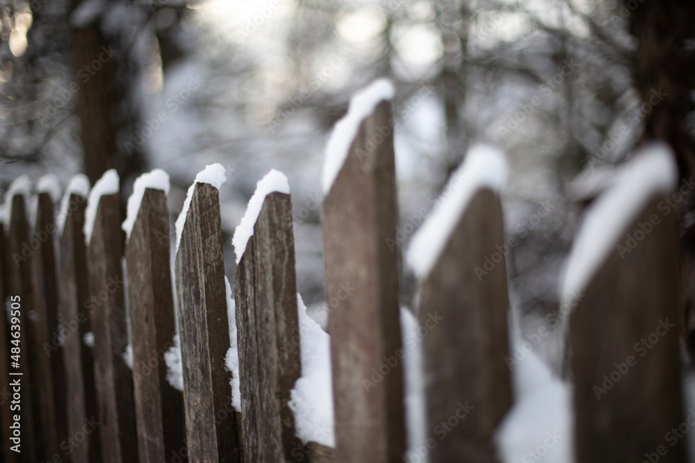 fence in snow fence in snow