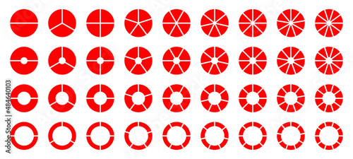 Set Tortendiagramme Rot