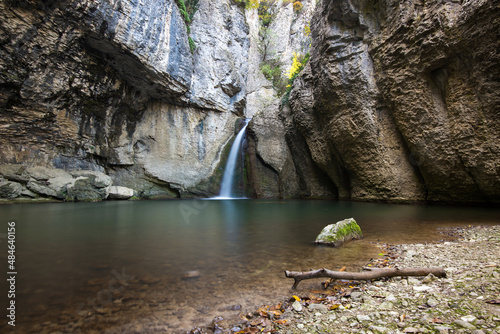 The Momin Skok waterfall near Emen in Bulgaria - autumn landscape photo