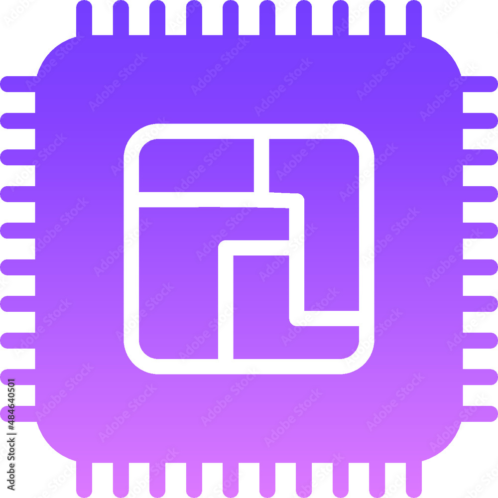 Microchip Glyph Gradient Icon Microchip Glyph Gradient Icon