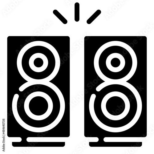 SPEAKER glyph icon,linear,outline,graphic,illustration