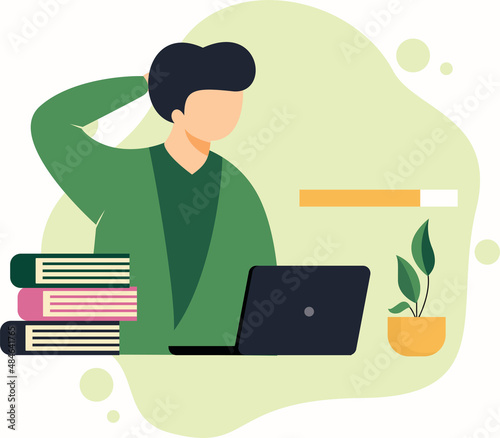 A Businessman with Deadline concept