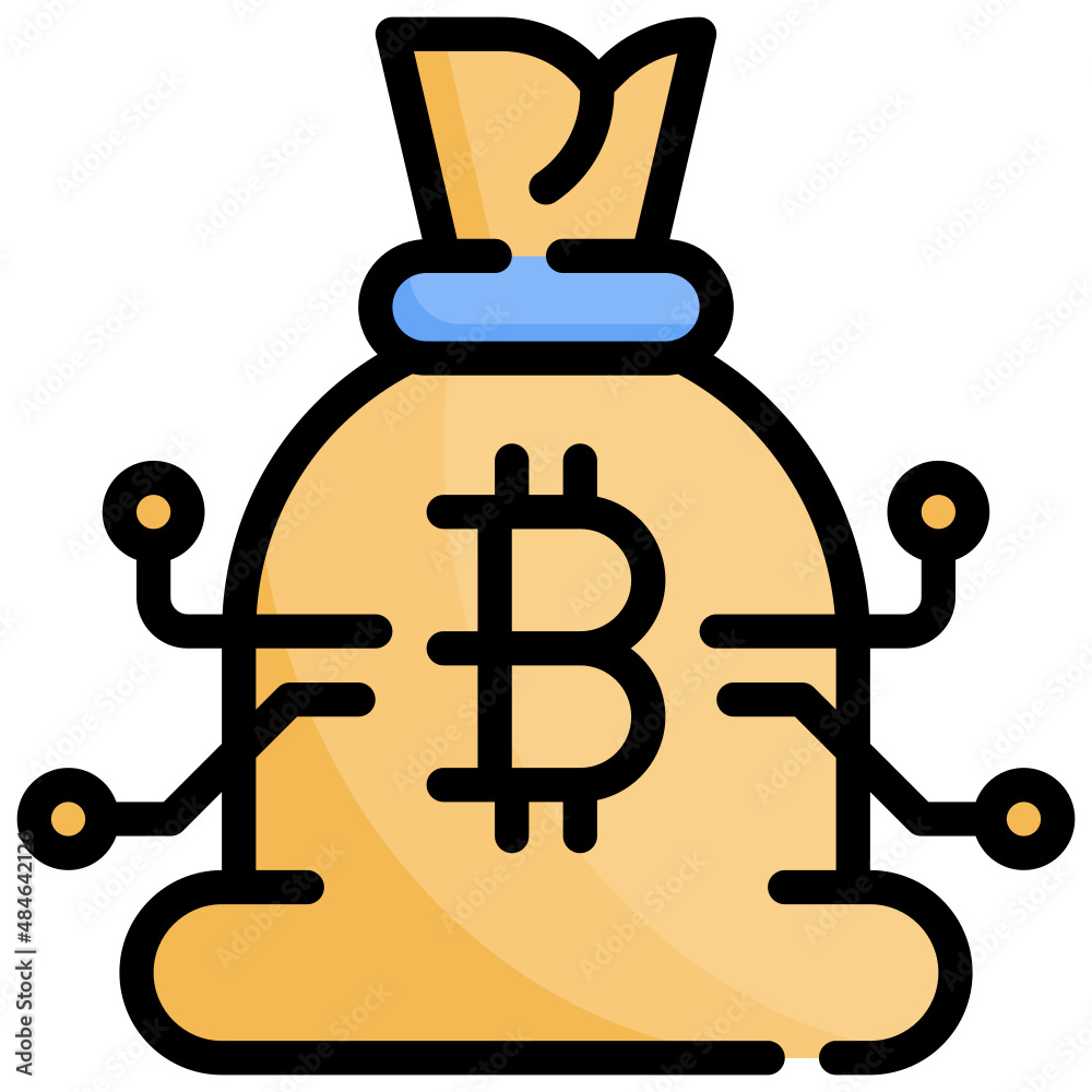 Premium Vector | Bag coin bitcoin