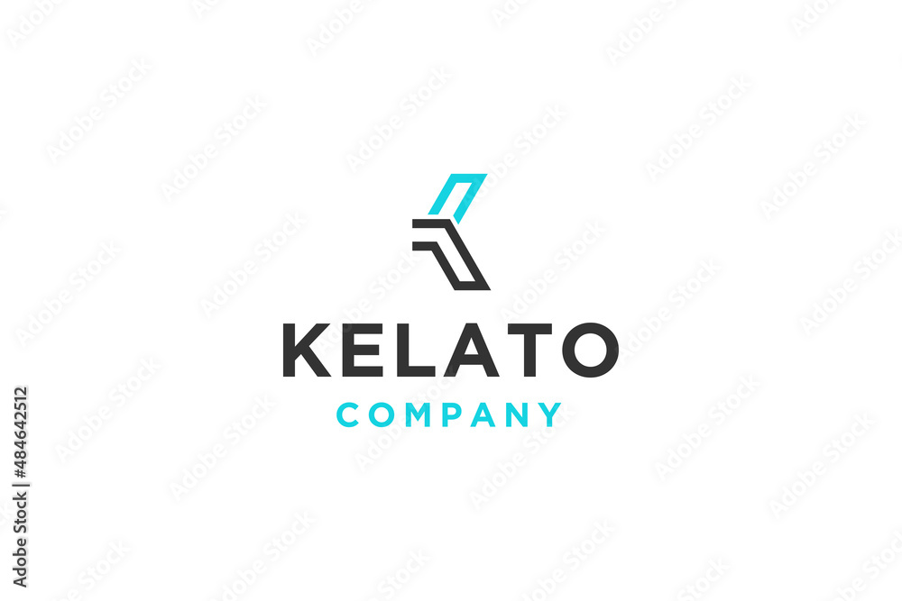 Initial letter K logo design vector illustration.