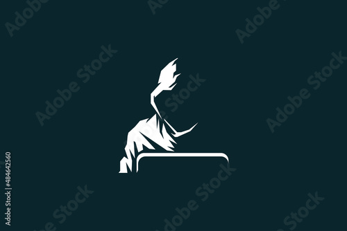 Abstract jacket for hacker logo design vector illustration.