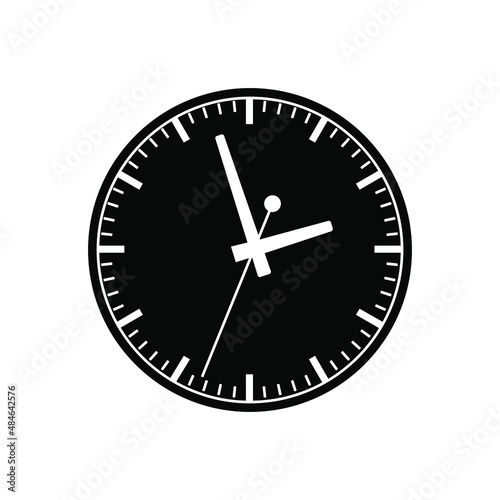 Clock face icon vector. Wall Clock illustration sign. Time symbol. watch symbol or logo. 