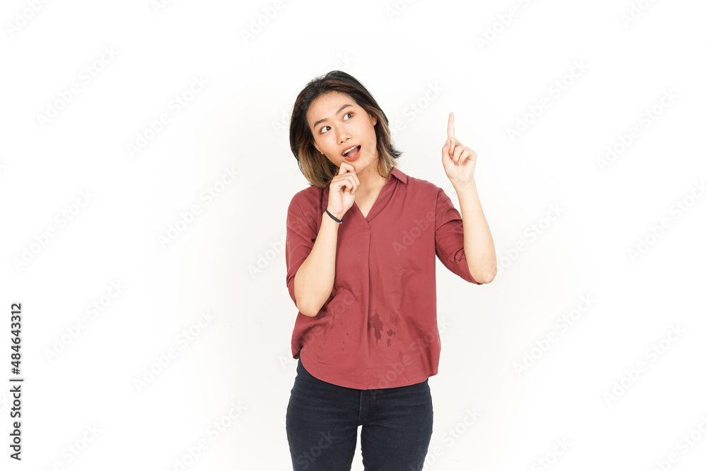 Thinking and Curious of Beautiful Asian Woman Isolated On White Background Thinking and Curious of Beautiful Asian Woman Isolated On White Background