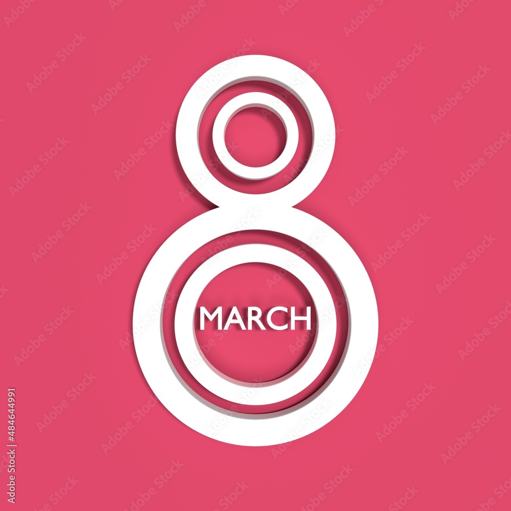 Modern Design of Number 8 to Celebrate 8 March International Women's Day Modern Design of Number 8 to Celebrate 8 March International Women's Day