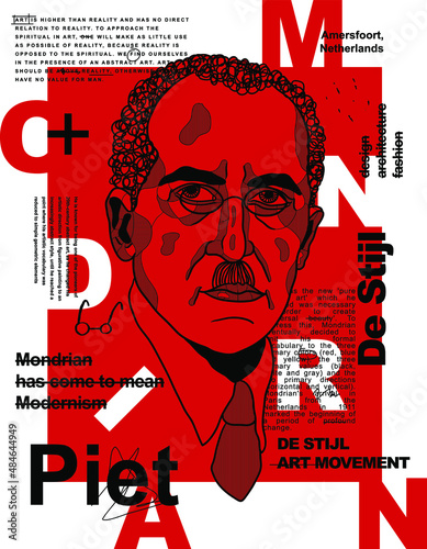 Piet Mondrian. The international typographic Swiss Style. Infographics. The Bauhaus. photo
