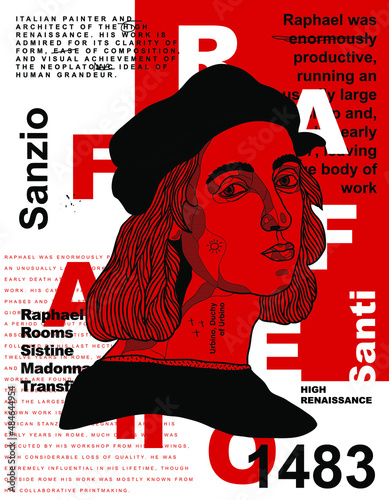 Raffaello Sanzio da Urbino. The international typographic Swiss Style. Infographics. The Bauhaus. photo