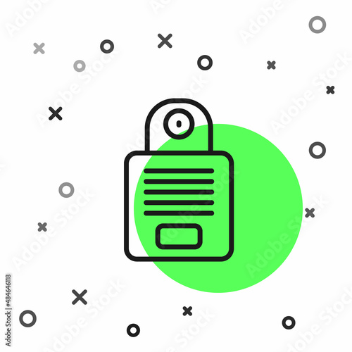 Black line Intercom icon isolated on white background. Vector