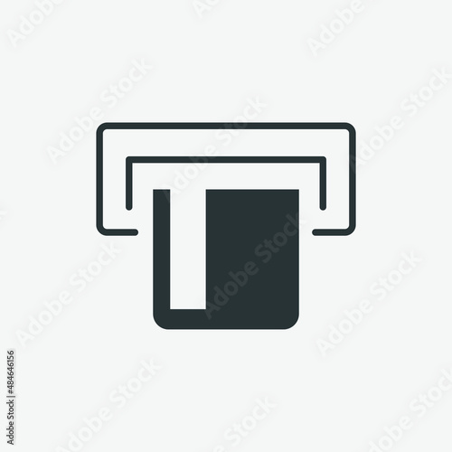 Credit card, withdrawal, money, atm symbol icon vector illustration. 
