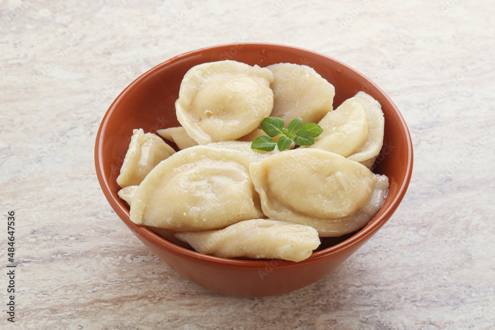 Russian traditional Vareniki - dumplings with potato Russian traditional Vareniki - dumplings with potato