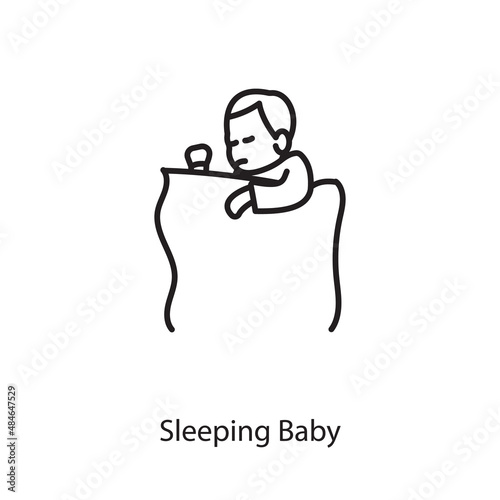 Sleeping Baby icon in vector. Logotype