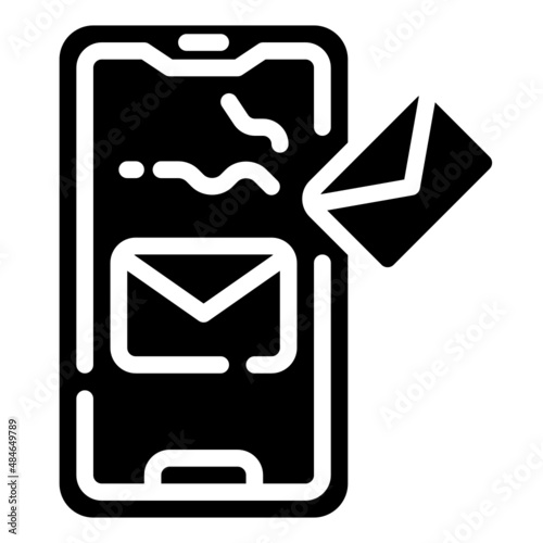 EMAILS glyph icon,linear,outline,graphic,illustration