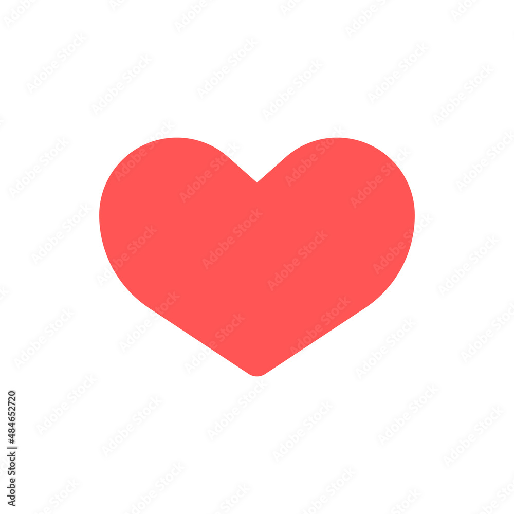 Red heart Icon on White background.