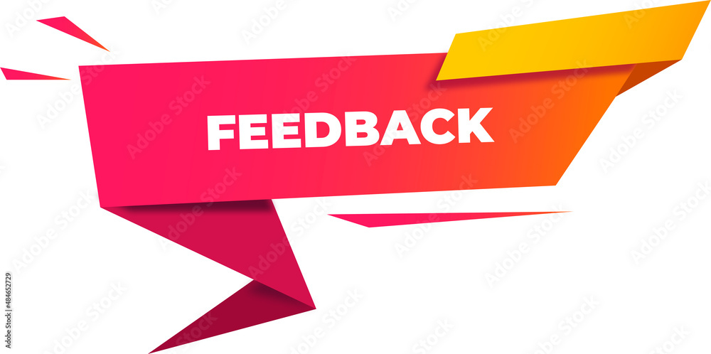 Red banner with text for business and shop sale feedback Red banner with text for business and shop sale feedback