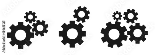 Gear setting icons. Cogwheel icons. Gear icon design isolated on white background.