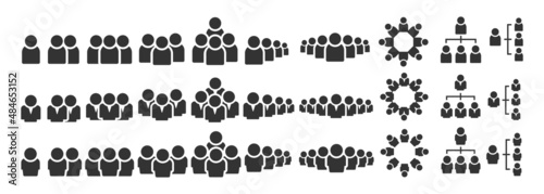 Crowd of people icons. Grouping people design. Business user symbol collection isolated on white background.