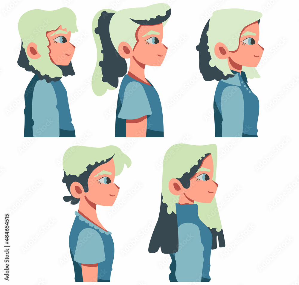 girls character in flat style