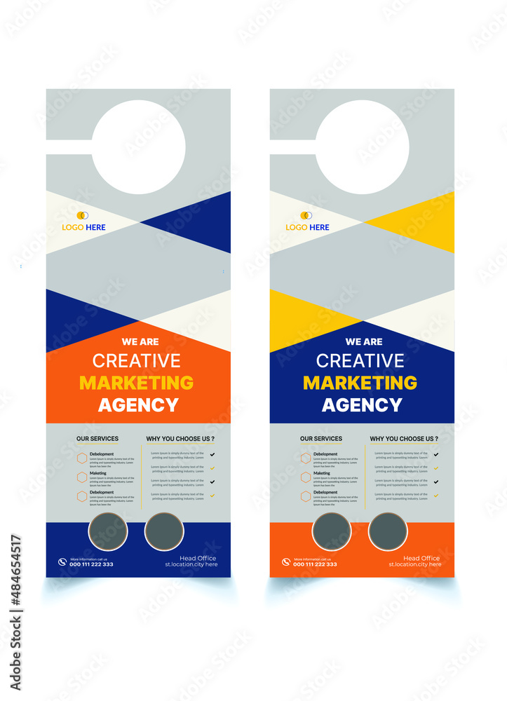 Fototapeta premium modern creative door hanger design template