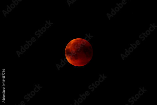 red moon, one photo from the ongoing eclipse