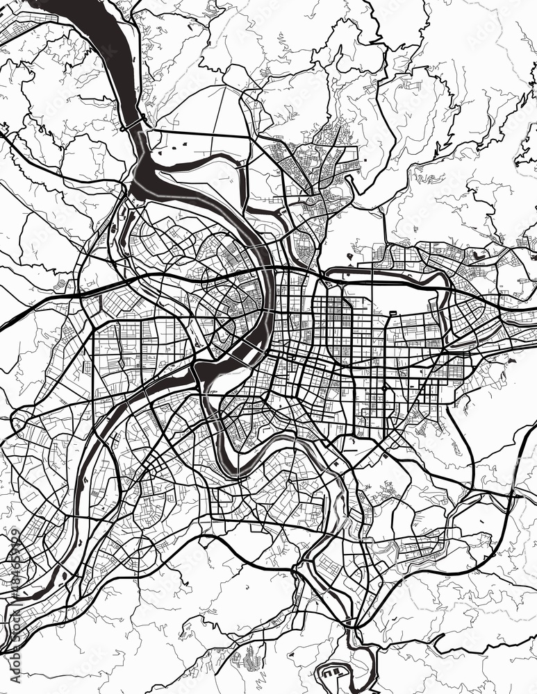 Naklejka premium Taipei City Map