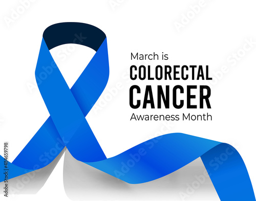 Colorectal Cancer Awareness Month. Illustration on white