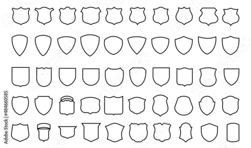 Black Shield. Vector Protection Icon. Guarantee Historical Sign. Heraldic Set. Safe and Protective Symbol. Trendy Flat Style Emblem. Vector illustration. 