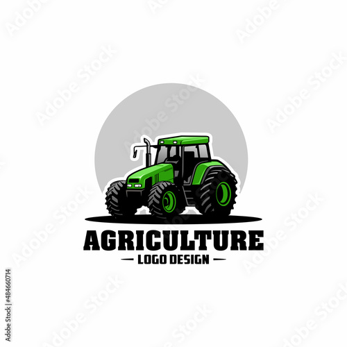 tractor, farm equipment isolated logo vector