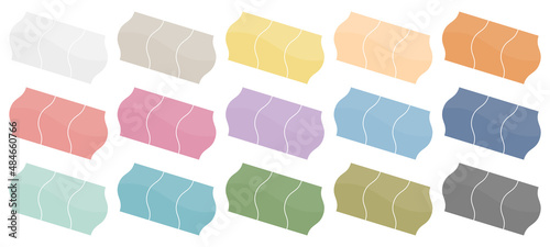 Set Fünfzehn Geteilte Diagonale Preisaufkleber Retrofarben