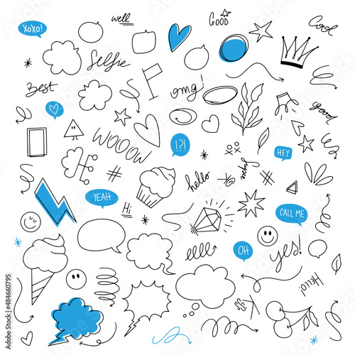 Hand-drawn vintage stickers minimal lines