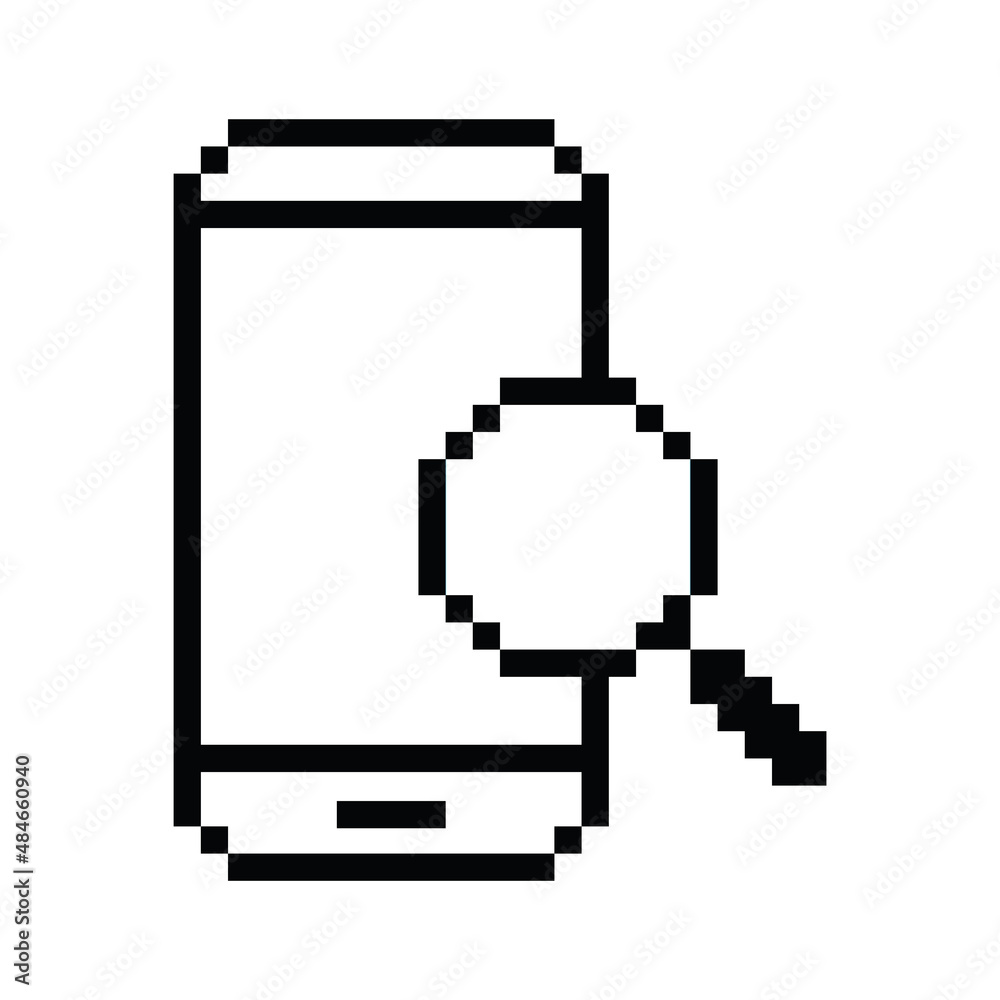 search pixel icon. browser icon. Webpage icon internet icon with search sign vector search pixel icon. browser icon. Webpage icon internet icon with search sign vector