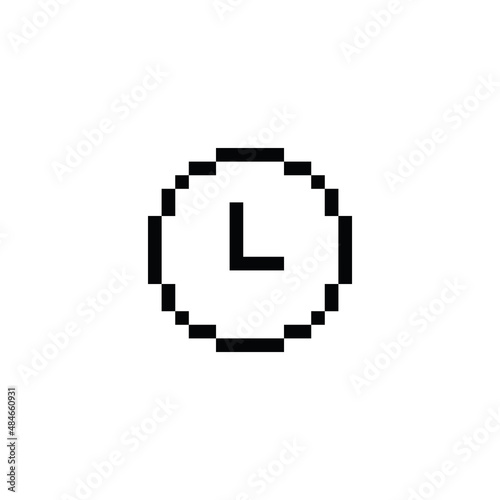 pixel clock icon  vector  pixel art element for 8 bit game