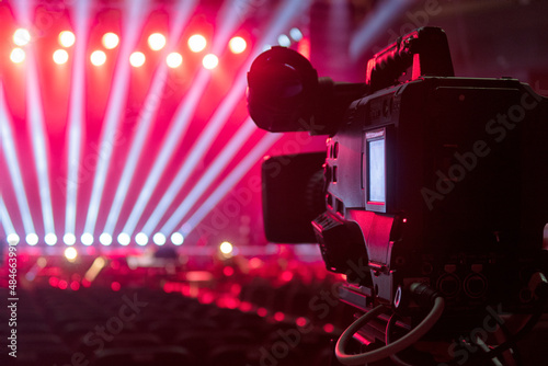 television camera in the concert hall  before the concert