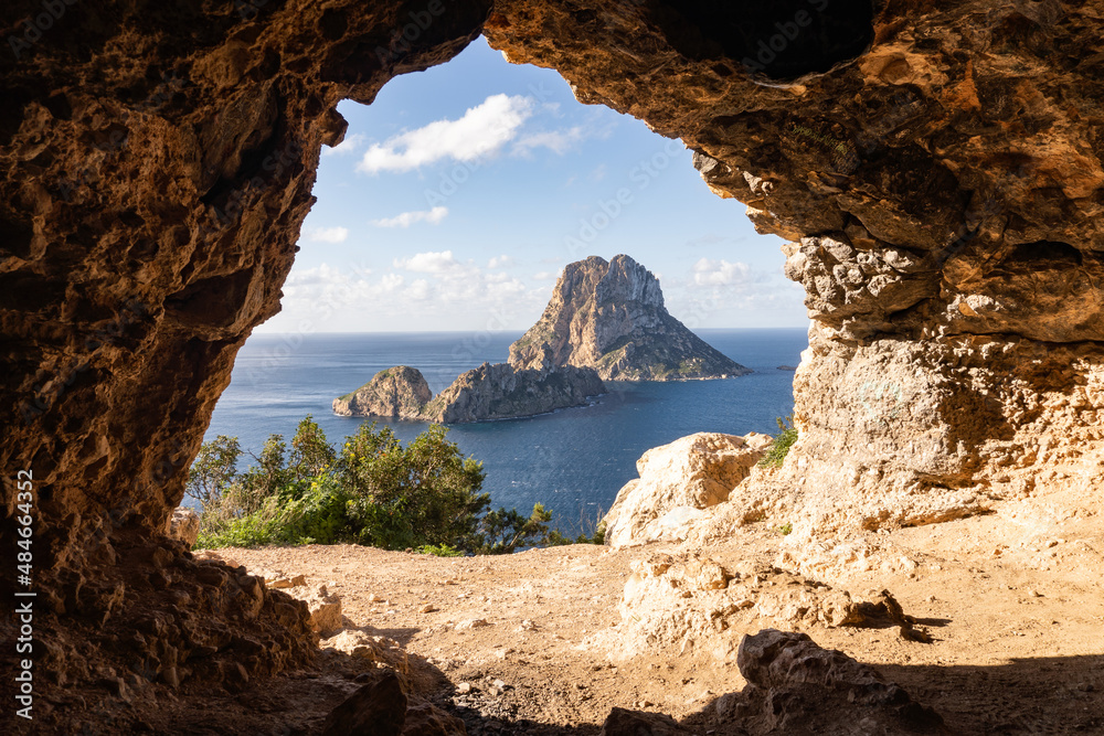 view of the coast of Ibiza island 