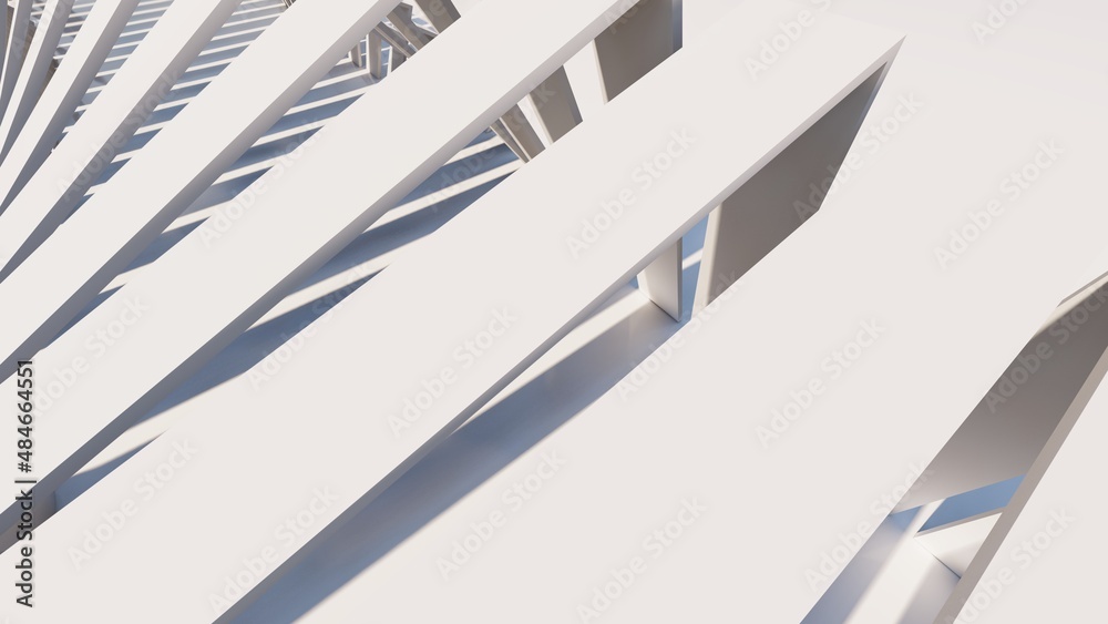 Obraz premium Abstract architecture background geometric pattern of design 3d render