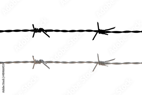 barbed wire isolated on white with clipping path 