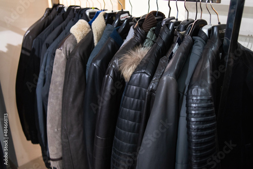 a range of men's clothing in the store
