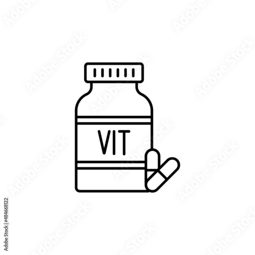 Drug, vitamine line vector icon. Diet outline vector icon drug, vitamine