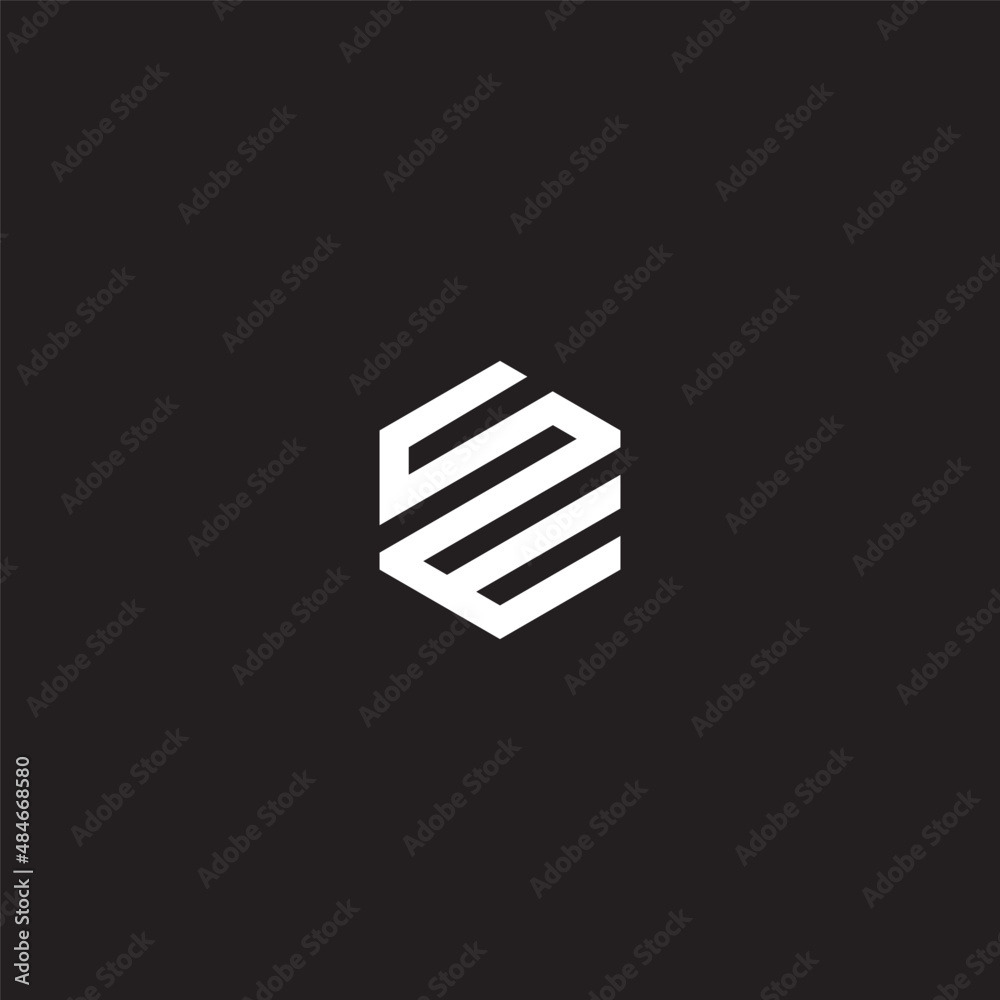 SE HEXAGON LOGO DESIGN VECTOR