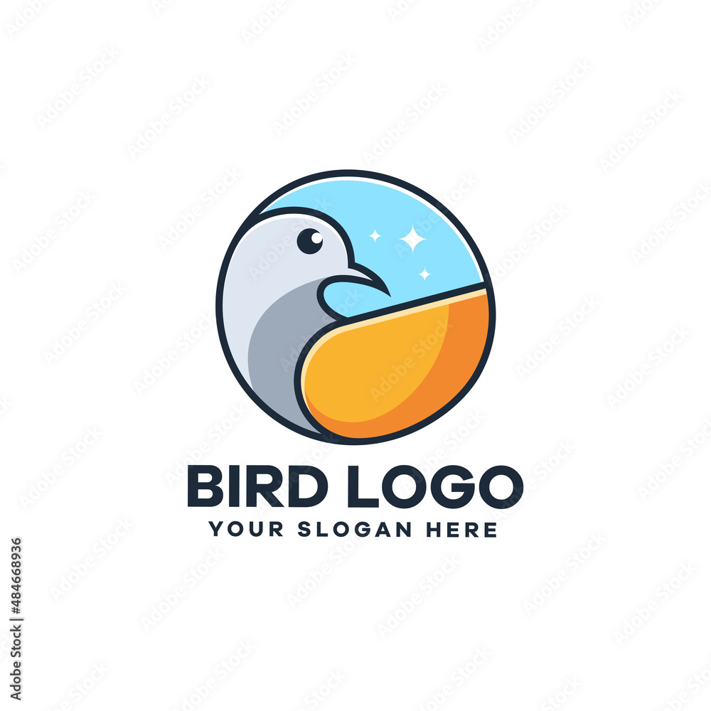 Minimalist Bird Illustration Logo