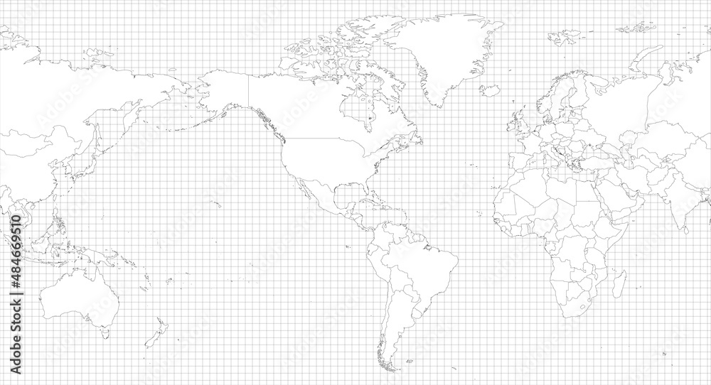 World simple outline blank map World simple outline blank map