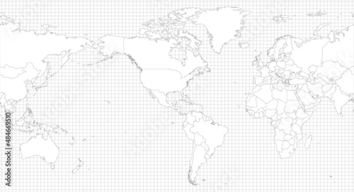 World simple outline blank map